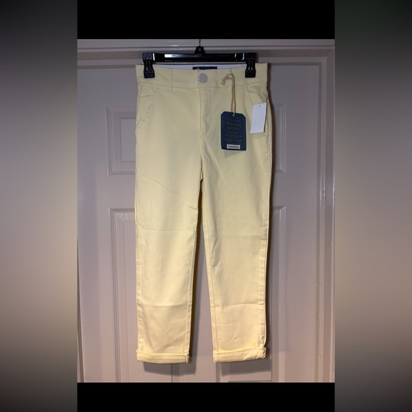 NWT Democracy Women’s Butter Yellow High Rise Trousers with AB Solution Stretch - Picture 2 of 7